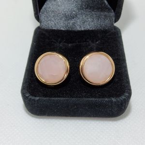 Bronze Milor Italy Rose Quartz Earrings
